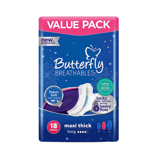 Butterfly Breathables Maxi Thick Fabric Soft Sanitary Pads